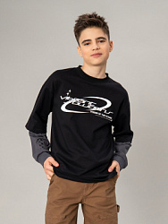 Лонгслив, цвет: черный, артикул: OJBCL04-99