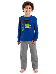 Пижама комплект, цвет: синий, артикул: MUBPS01-MA