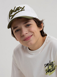 Бейсболка, цвет: белый-хаки, артикул: BCAP-4002-WU