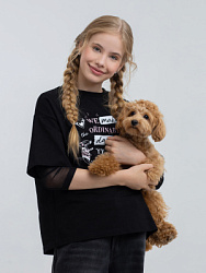 Лонгслив, цвет: черный, артикул: QJGCL03-99
