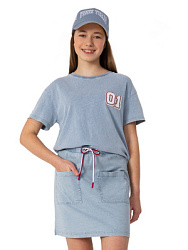 Юбка трикотажная, цвет: голубой, артикул: NJGCS06-Z2