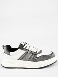 Полуботинки, цвет: белый-черный, артикул: 24987к-1