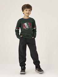 Брюки вельветовые на флисе, цвет: серый, артикул: OKBCP11-93